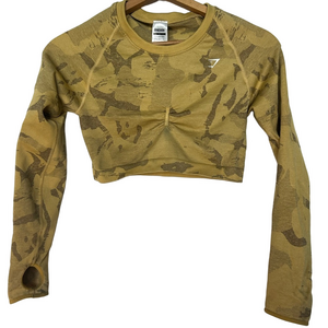 Gymshark Women's Camouflage Crop Top - Green